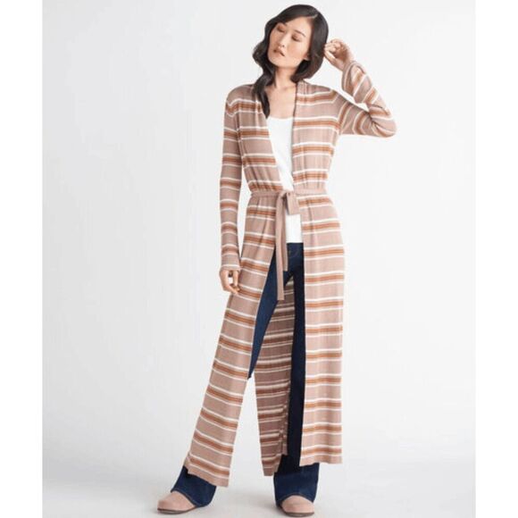 NWOT Black Tape Womens Striped Open Front Cardigan Sweater Multicolor Small - Picture 1 of 11